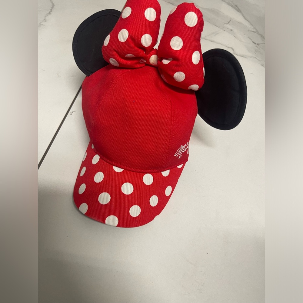 Disney Red Polka Dot Cap with‎ Ears and Bow